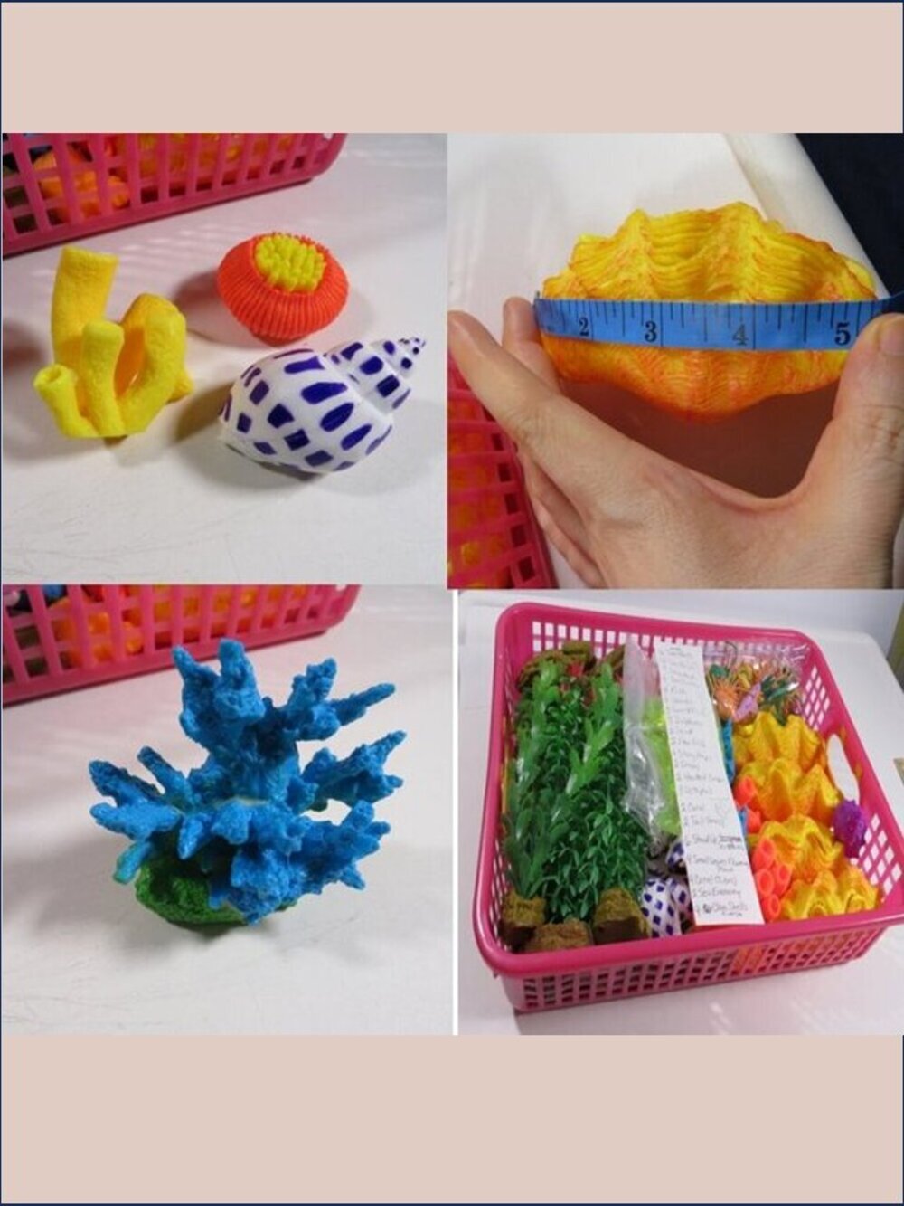 Under Water Plastic Sea Shells, Plants etc, WEIGHTED, DESIGNED TO BE UNDER WATER